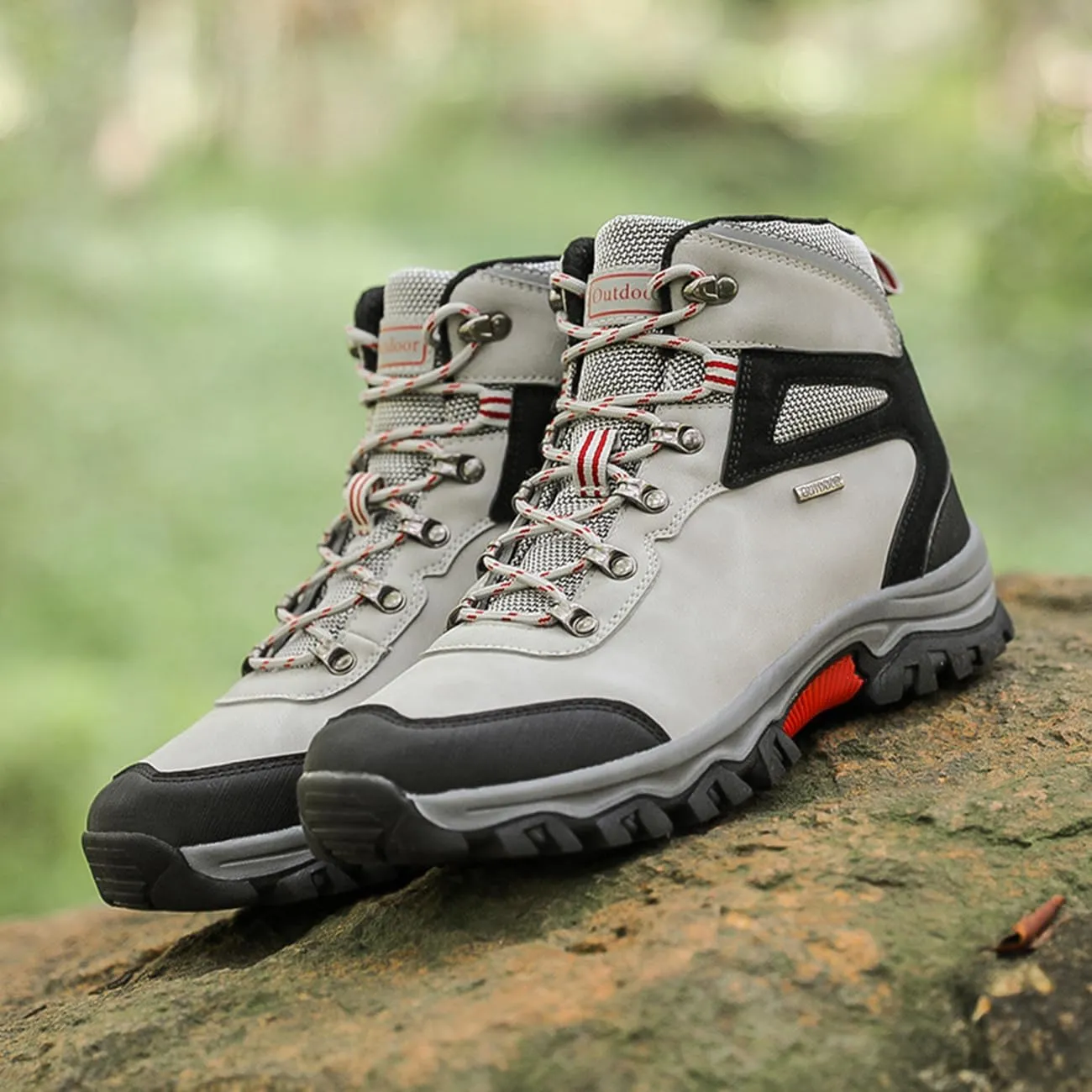 Men's Waterproof Hiking Boots Outdoor Non-Slip Work Boots High Top Trekking Hiking Shoes