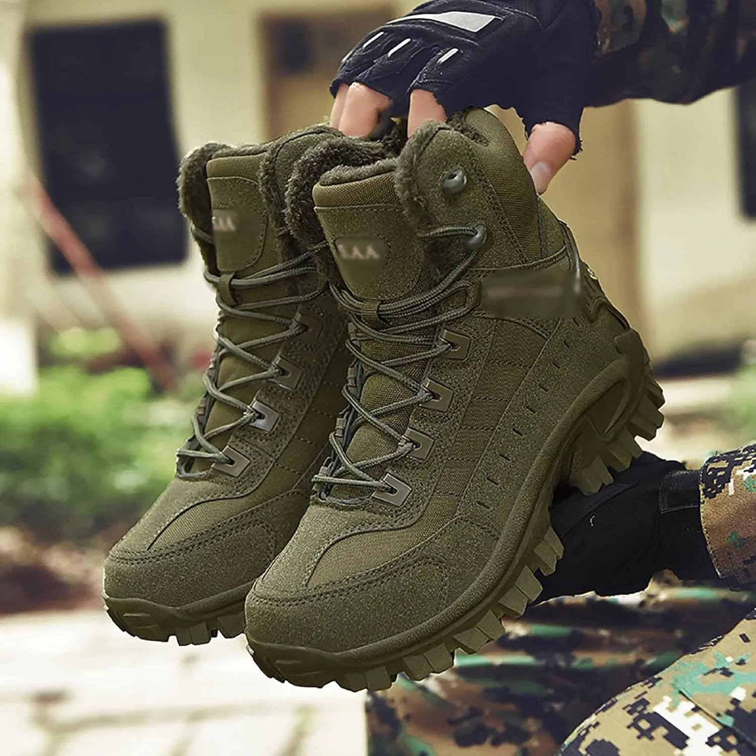 Men's winter Waterproof Tactical Work Boots, Lightweight Work Boots, Military and Tactical Footwear, Waterproof Hiking Work Boots, Military Tactical Boots, Durable Combat Boots
