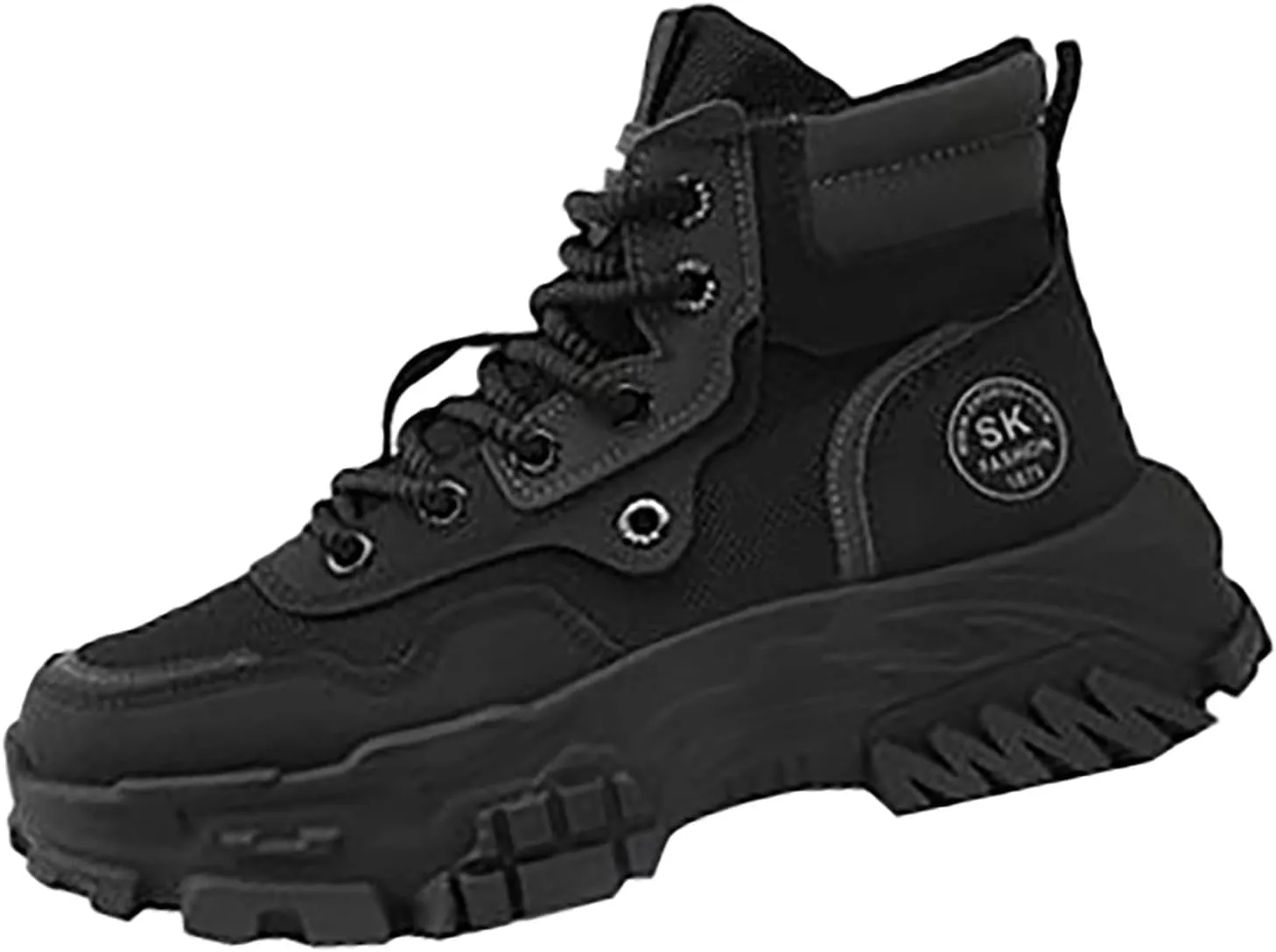 Mens Work Boots Composite Hiking Sneakers Shoes Warm Fur Lined Women Safety Shoes Nonslip Slip On Platform Shoes Lightweight Comfortable Hike Grounded Footwear