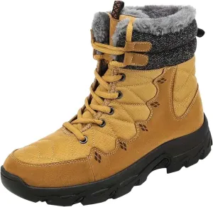 Mens Work Boots Slip On Hiking Sneakers Fur Lined Ankle Boot Women Safety Toe Shoes Slip Resistant Composite Safety Toe Waterproof Industrial Casual Hike Grounded Footwear
