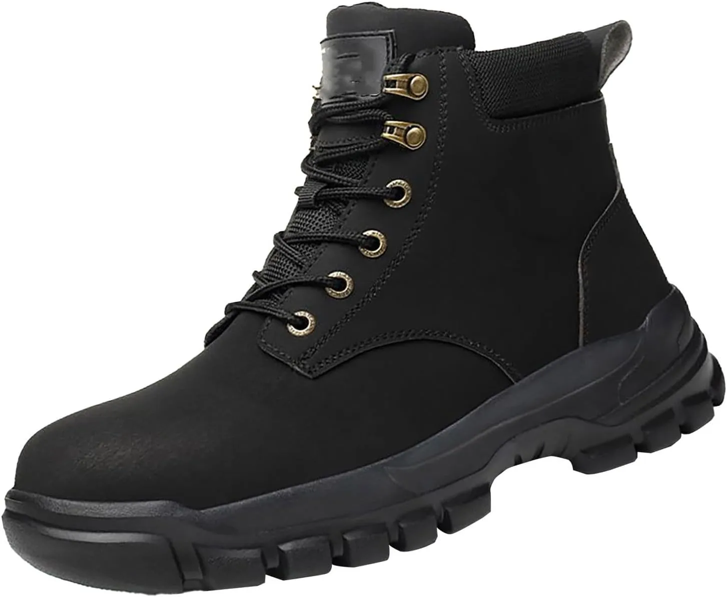 Mens Work Boots Slip On Hiking Sneakers Fur Lined Ankle Boot Women Safety Toe Shoes Slip Resistant Composite Safety Toe Waterproof Industrial Casual Hike Grounded Footwear