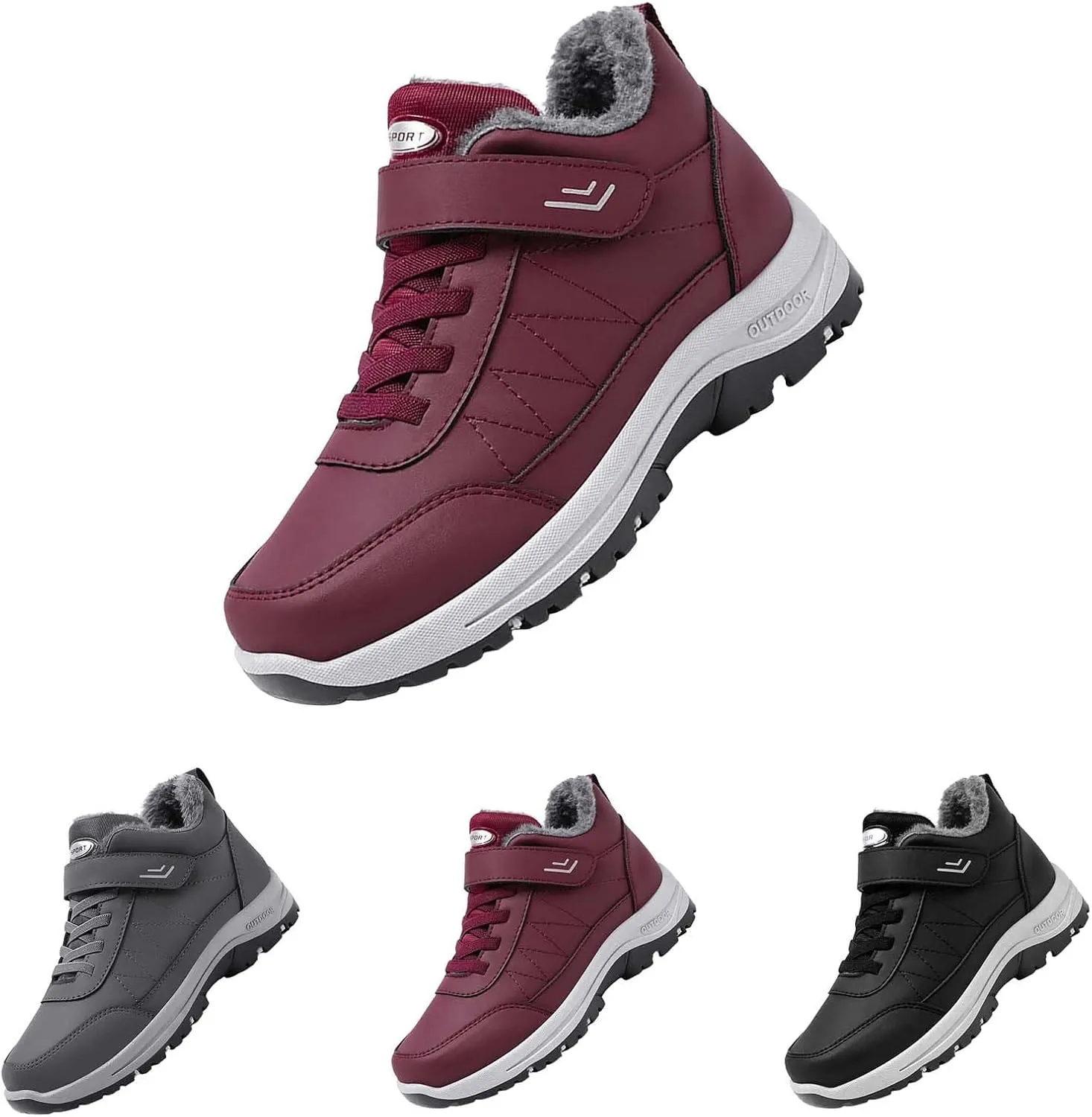 Men's Work Boots Slip On Hiking Sneakers Fur Lined Ankle Boot Women's Safety Shoes Composite Toe Platform Sneakers Indestructible Hike Grounded Footwear