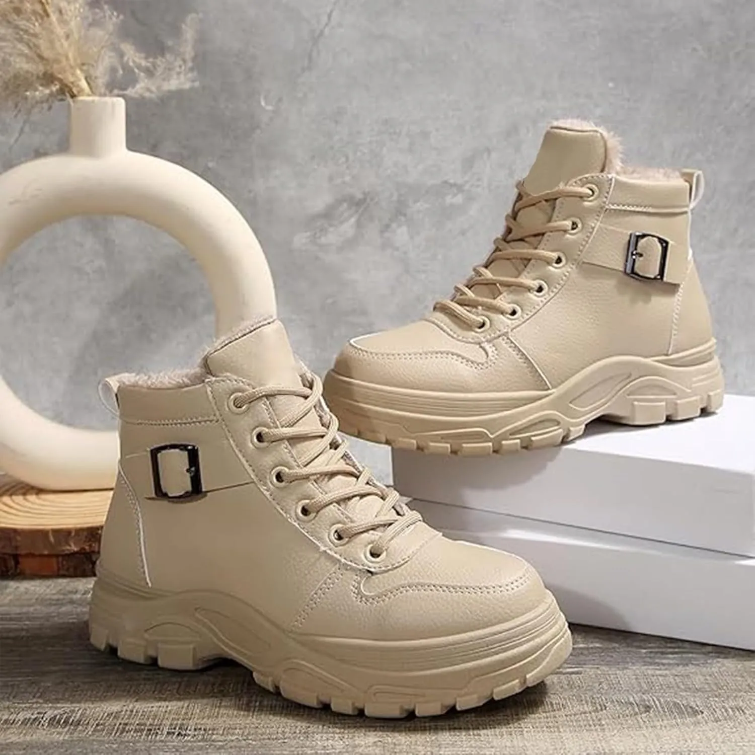 Men's Work Boots Soft Toe Hiking Sneakers Warm Fur Lined Womens Safety Shoes Steel Toe Winter Backpacking Snow Botas Warm Water Hike Grounded Footwear
