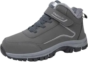 Men's Work Boots Soft Toe Hiking Sneakers with Warm Fur Lining Women Working Shoes Non Steel Toe Platform Shoes Composite Toe Botas Hike Grounded Footwear
