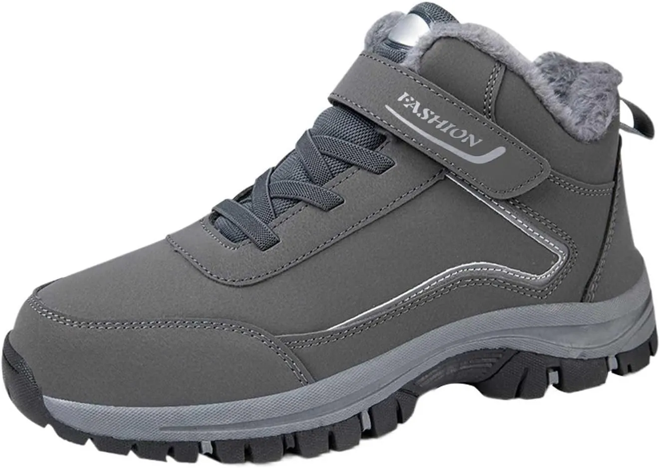 Men's Work Boots Soft Toe Hiking Sneakers with Warm Fur Lining Women Working Shoes Non Steel Toe Platform Shoes Composite Toe Botas Hike Grounded Footwear