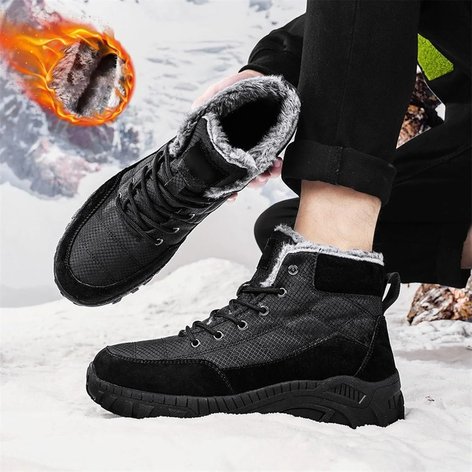 Mens Work Boots Steel Toe Hiking Sneakers Ankle Ladies Safety Toe Shoes for Women with Zipper Platform Shoes Composite Toe Botas Hike Grounded Footwear