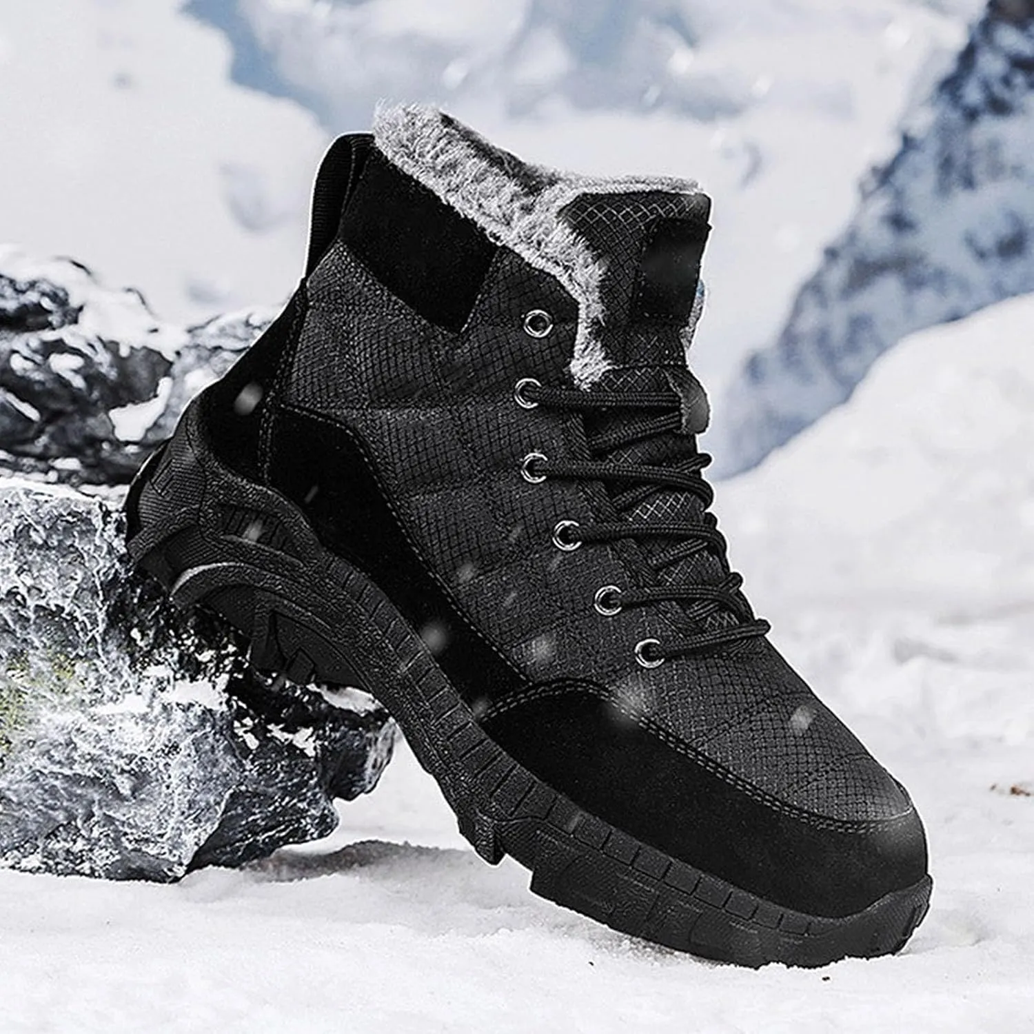 Mens Work Boots Steel Toe Hiking Sneakers Ankle Ladies Safety Toe Shoes for Women with Zipper Platform Shoes Composite Toe Botas Hike Grounded Footwear