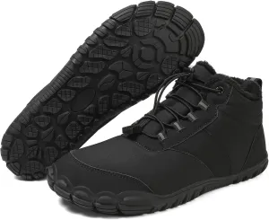 Mmoneyake Winter Snow Shoes for Women Men Warm Fur Lined Waterproof Snow Sneakers Wide Toe Box Zero Drop Ankle Booties Non-Slip Barefoot Outdoor Shoes Fashion Short Boots