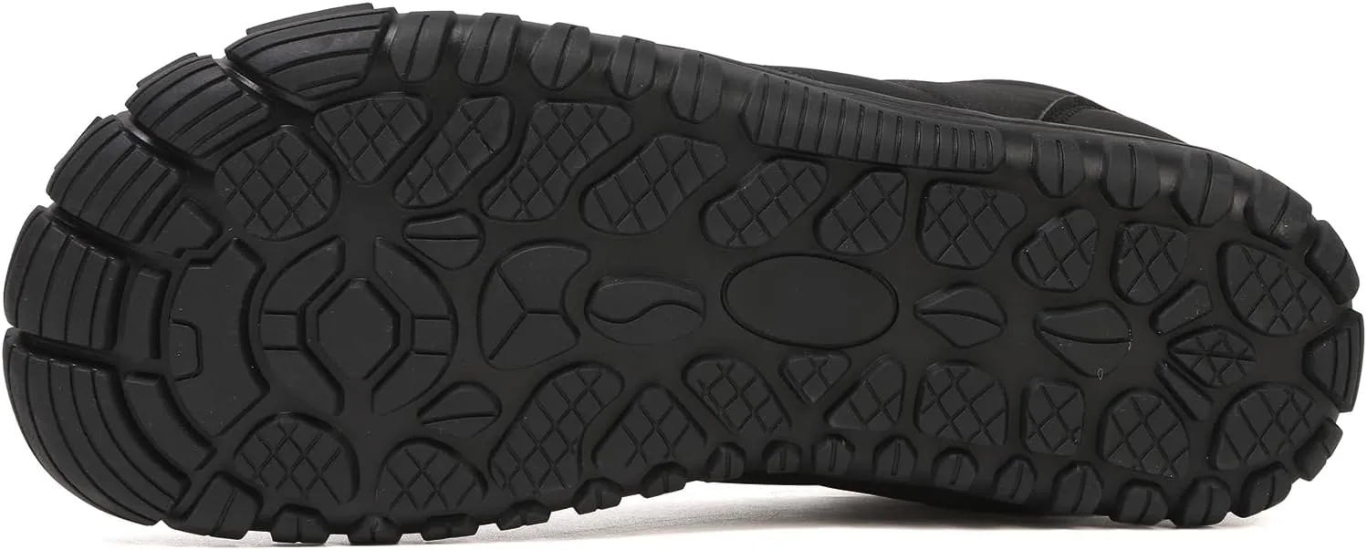Mmoneyake Winter Snow Shoes for Women Men Warm Fur Lined Waterproof Snow Sneakers Wide Toe Box Zero Drop Ankle Booties Non-Slip Barefoot Outdoor Shoes Fashion Short Boots