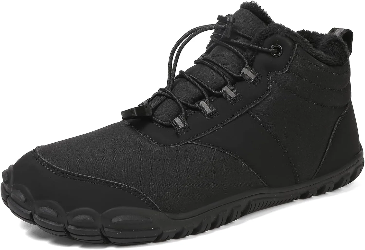 Mmoneyake Winter Snow Shoes for Women Men Warm Fur Lined Waterproof Snow Sneakers Wide Toe Box Zero Drop Ankle Booties Non-Slip Barefoot Outdoor Shoes Fashion Short Boots