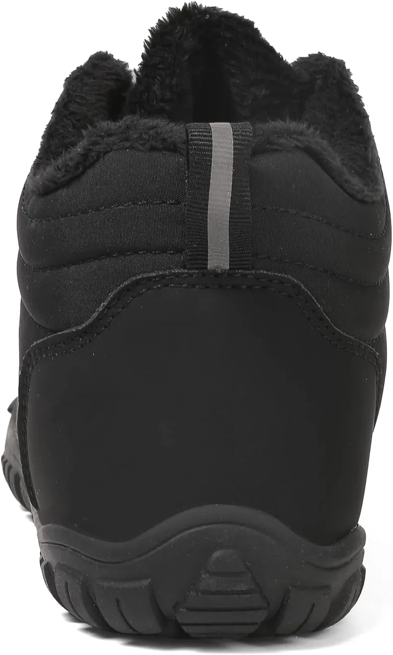Mmoneyake Winter Snow Shoes for Women Men Warm Fur Lined Waterproof Snow Sneakers Wide Toe Box Zero Drop Ankle Booties Non-Slip Barefoot Outdoor Shoes Fashion Short Boots