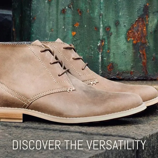 Neat Footwear Men's Chukka Boots - Lace Up, Full Grain Leather Boots with Carry Bag - Latex Insole and Hand-Stacked Rubber and Wood Sole - Casual Dress Boots for Men