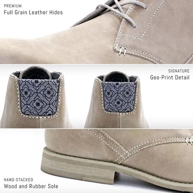 Neat Footwear Men's Chukka Boots - Lace Up, Full Grain Leather Boots with Carry Bag - Latex Insole and Hand-Stacked Rubber and Wood Sole - Casual Dress Boots for Men
