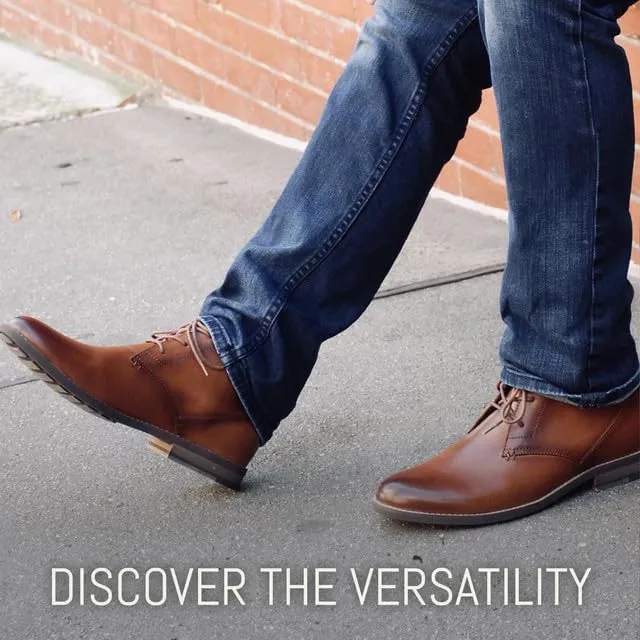 Neat Footwear Men's Chukka Boots - Lace Up, Full Grain Leather Boots with Carry Bag - Latex Insole and Hand-Stacked Rubber and Wood Sole - Casual Dress Boots for Men