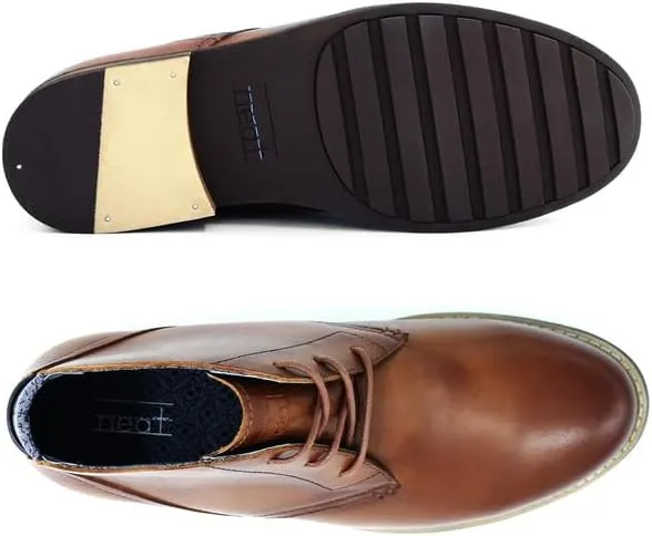 Neat Footwear Men's Chukka Boots - Lace Up, Full Grain Leather Boots with Carry Bag - Latex Insole and Hand-Stacked Rubber and Wood Sole - Casual Dress Boots for Men