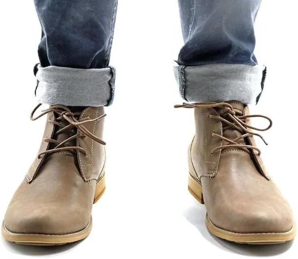 Neat Footwear Men's Chukka Boots - Lace Up, Full Grain Leather Boots with Carry Bag - Latex Insole and Hand-Stacked Rubber and Wood Sole - Casual Dress Boots for Men