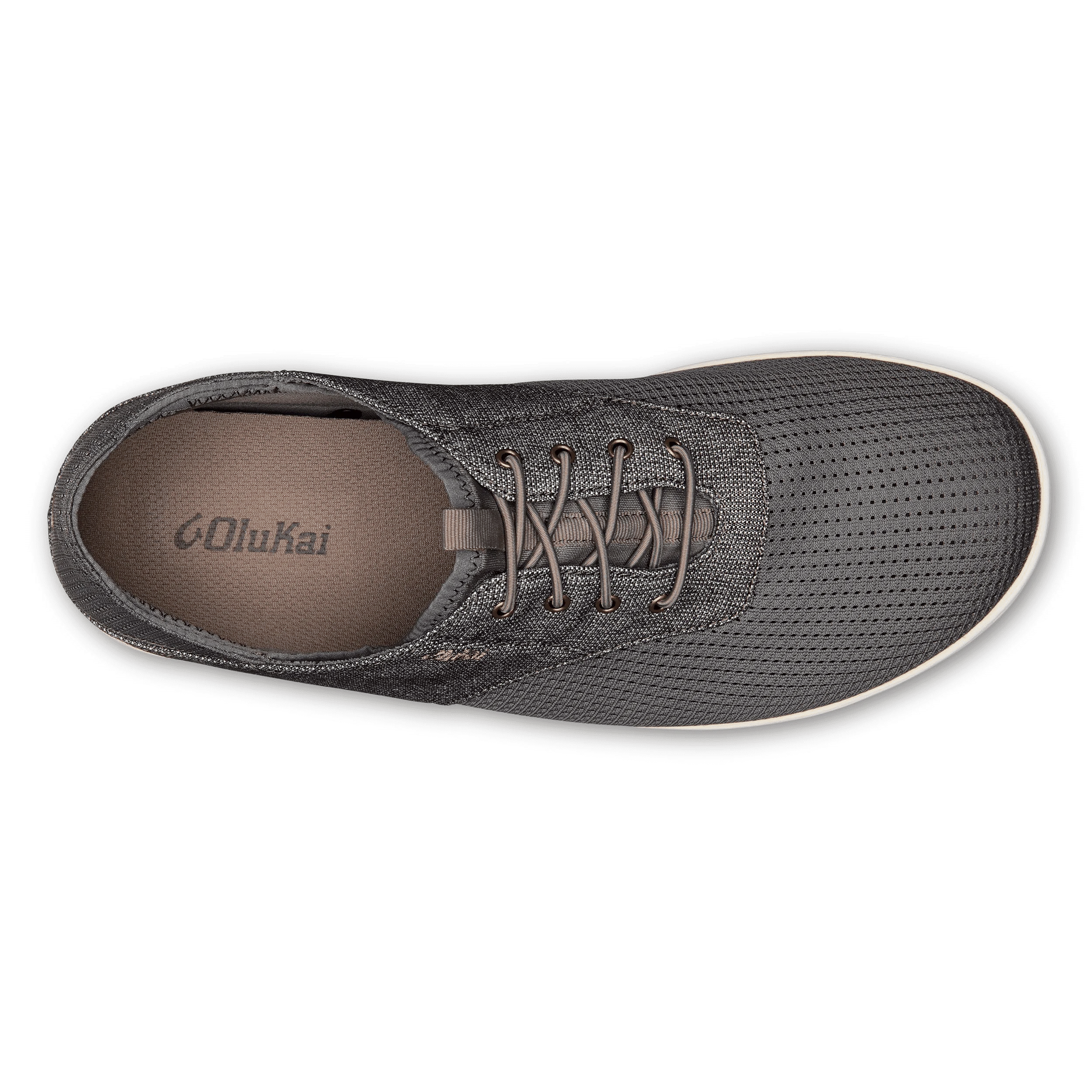 Olukai Men's Nohea Moku Mesh Lace Up Shoe - Charcoal/Clay 10283-2610