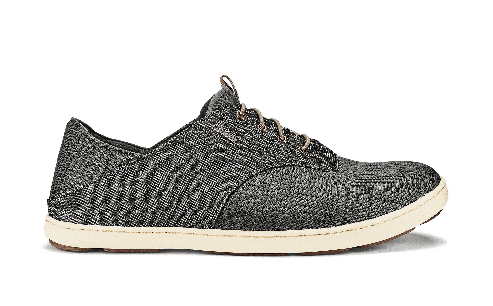 Olukai Men's Nohea Moku Mesh Lace Up Shoe - Charcoal/Clay 10283-2610