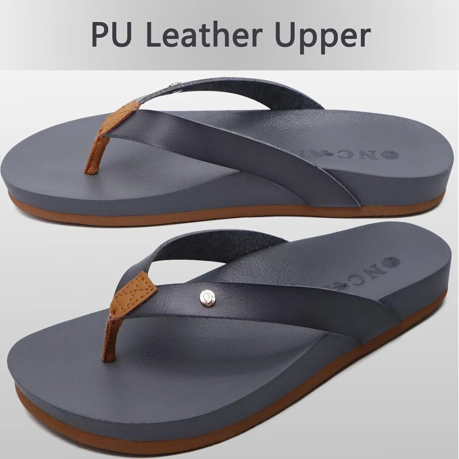 ONCAI Womens Flip Flops For Women Comfortable Strap Yoga Mat Non-Slip Women's Thong Sandal Casual Summer Beach Slippers With Arch Support