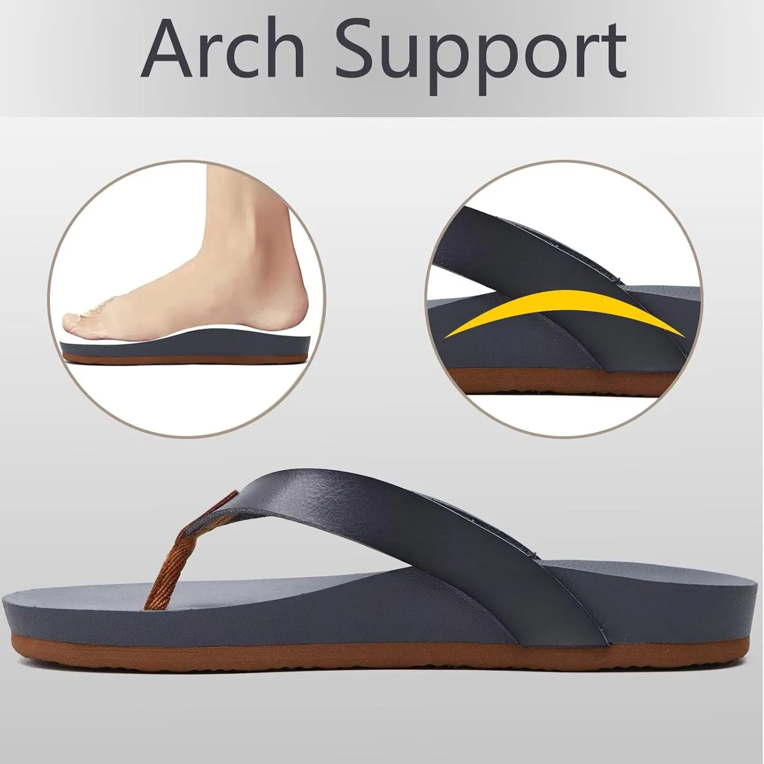 ONCAI Womens Flip Flops For Women Comfortable Strap Yoga Mat Non-Slip Women's Thong Sandal Casual Summer Beach Slippers With Arch Support