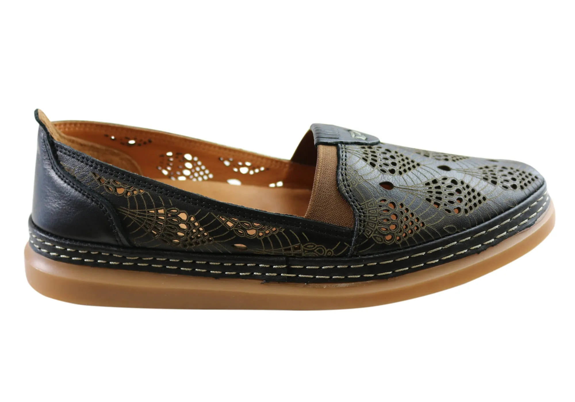 Orizonte Riviera Womens European Comfortable Soft Leather Flat Shoes