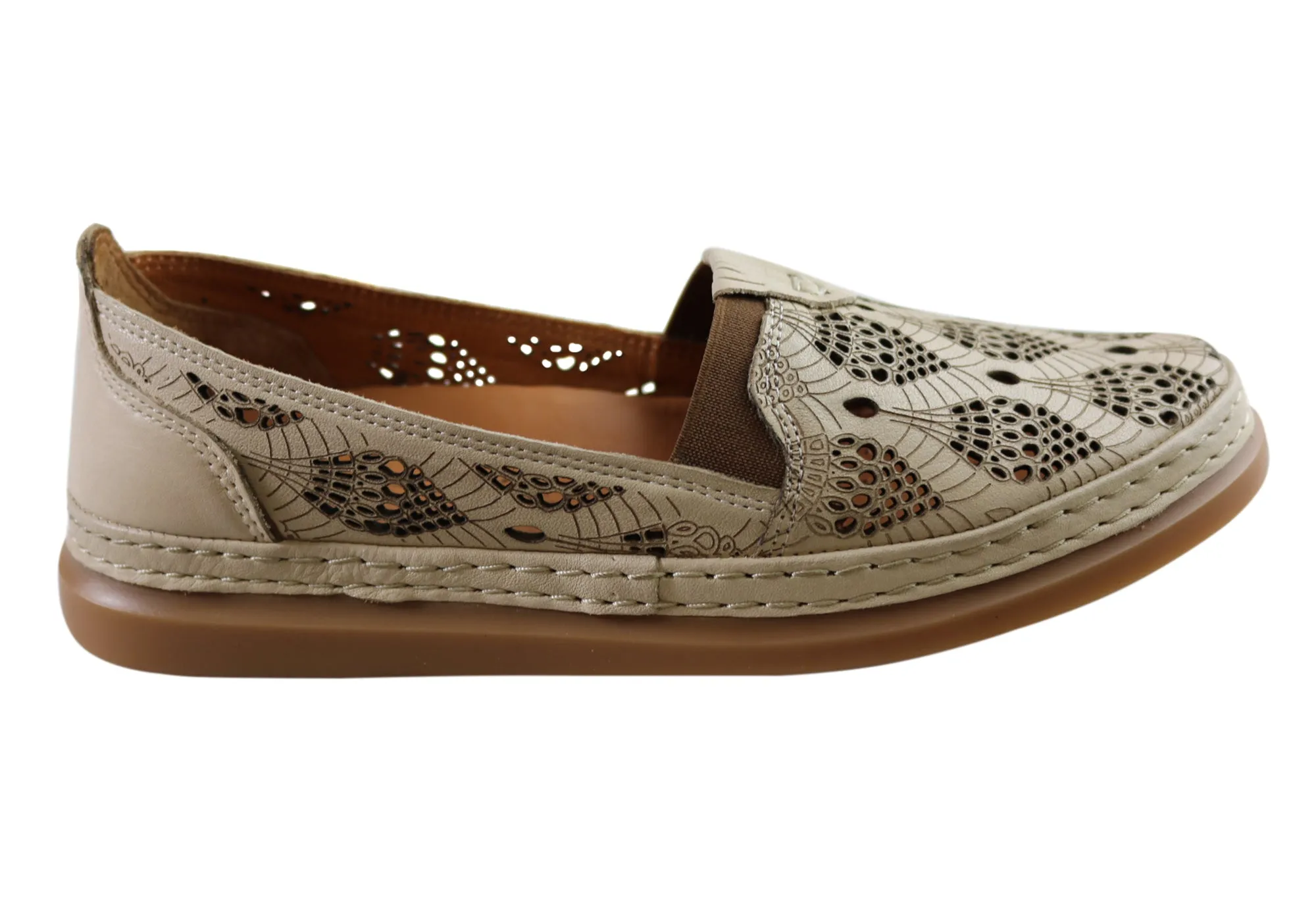 Orizonte Riviera Womens European Comfortable Soft Leather Flat Shoes