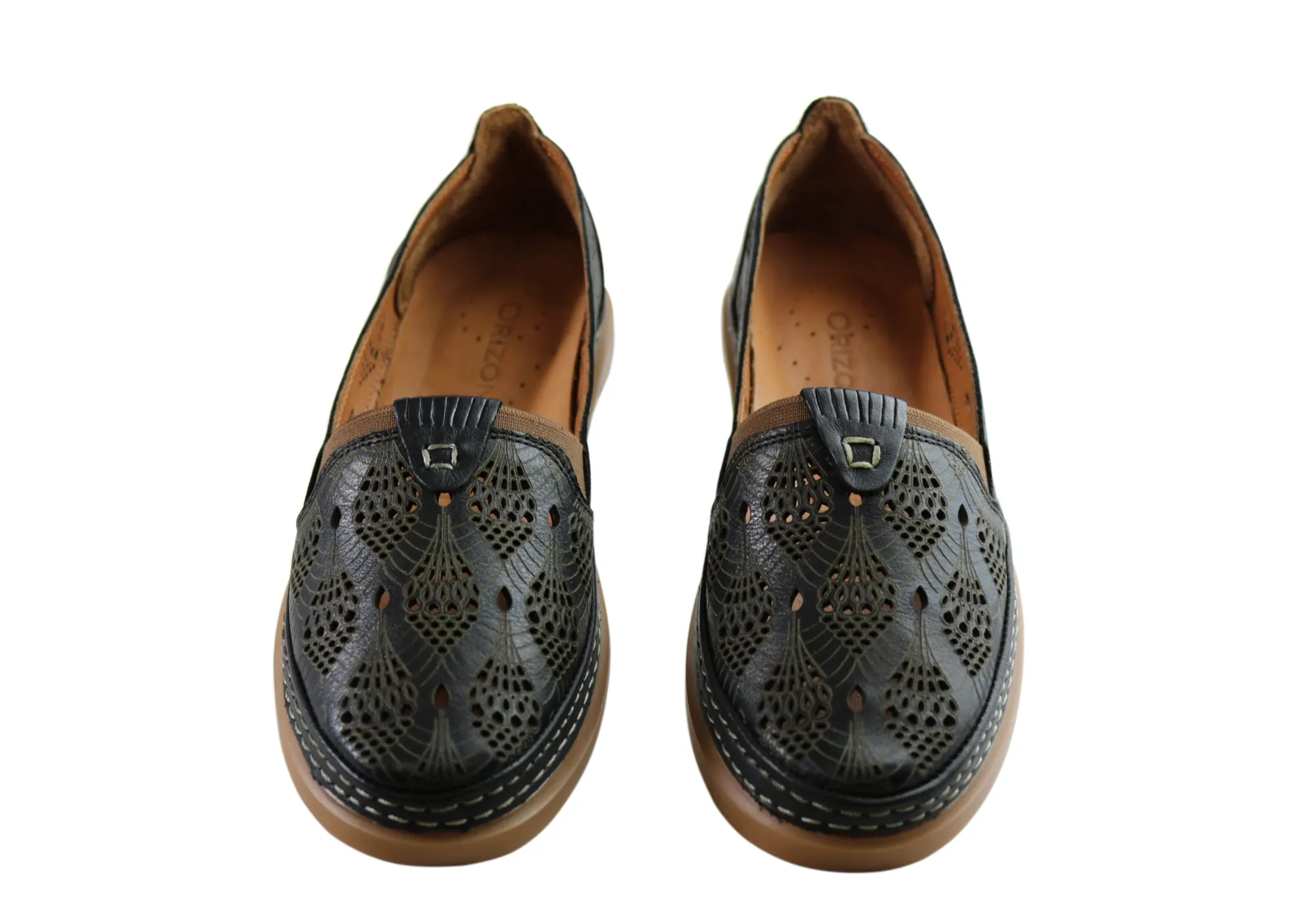 Orizonte Riviera Womens European Comfortable Soft Leather Flat Shoes
