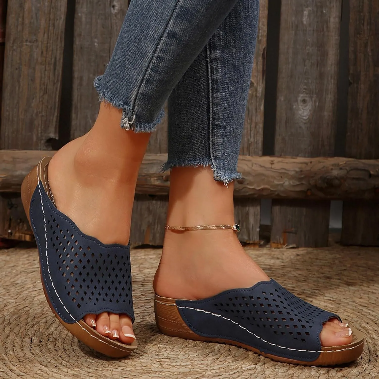 Orthopedic Sandals For Women Arch Support Walking Sandals Comfortable Beach Orthotic Sandals Summer Wedge Sandals