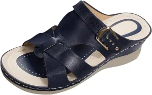 Orthopedic Sandals for Women Comfort Arch Support Wedges Flip Flops 2025 Summer Slip on Dressy Casual Buckle Slides
