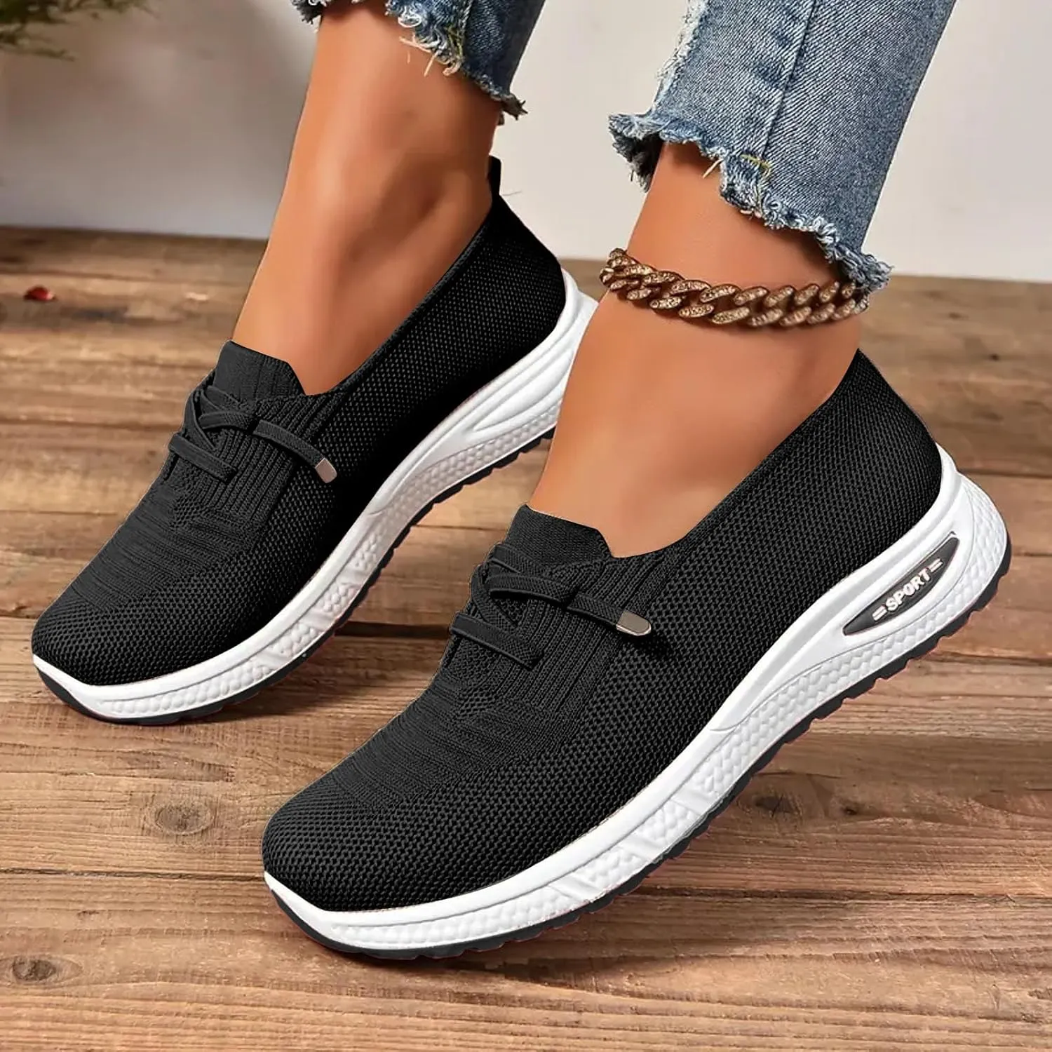Orthopedic Shoes for Women Slip on 2025,Woven Sneakers Arch Support Breathable Soft Sole Diabetic Walking Comfort Non Slip Work Sneaker