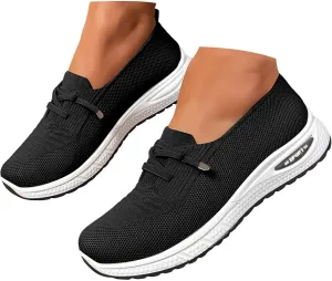Orthopedic Shoes for Women Slip on 2025,Woven Sneakers Arch Support Breathable Soft Sole Diabetic Walking Comfort Non Slip Work Sneaker