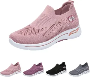 Orthopedic Shoes for Women Slip On Comfort Breathable Knit Sneakers Non-Slip Woven Sneakers Lightweight Slip-On Sneakers