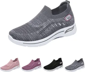 Orthopedic Shoes for Women Slip On Comfort Breathable Knit Sneakers Non-Slip Woven Sneakers Lightweight Slip-On Sneakers