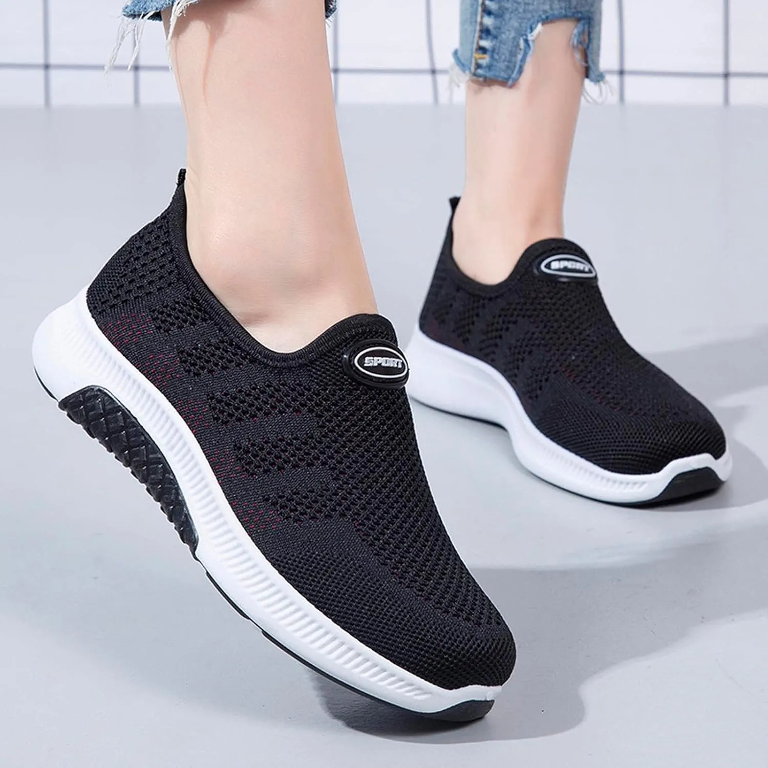Orthopedic Shoes for Women Wide Width Slip On Zapatos De Trabajo para Mujer Antideslizante Cross Gym Shoes Women Wide Size 8w Womens High Top Sneakers Tenis OrtopDicos Mujer