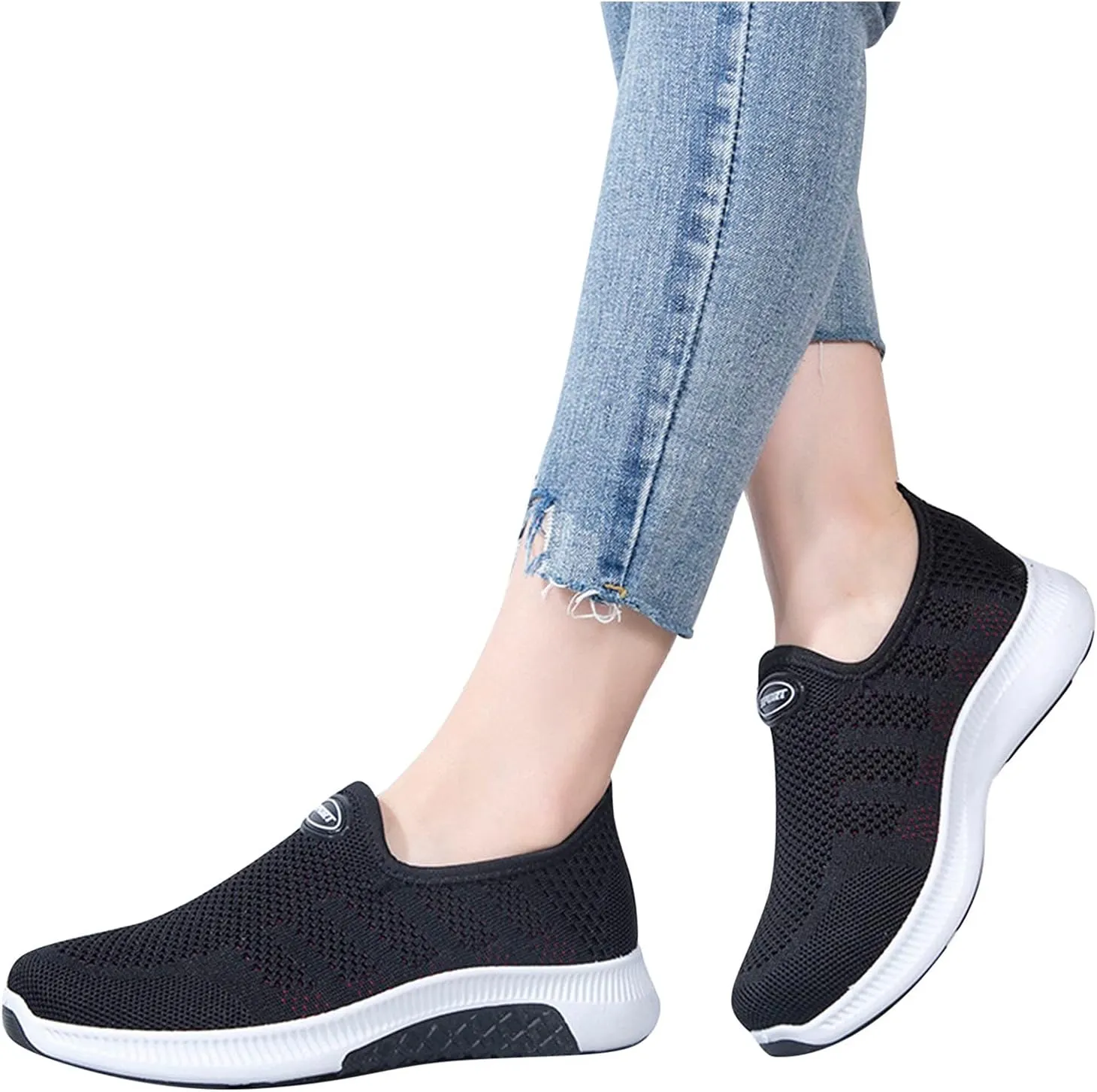 Orthopedic Shoes for Women Wide Width Slip On Zapatos De Trabajo para Mujer Antideslizante Cross Gym Shoes Women Wide Size 8w Womens High Top Sneakers Tenis OrtopDicos Mujer