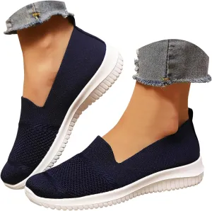 Orthopedic Walking Shoes for Women 2025,Women's Woven Breathable Soft Go Walking Slip on Diabetic Foam Hands Free Slip in Sneakers