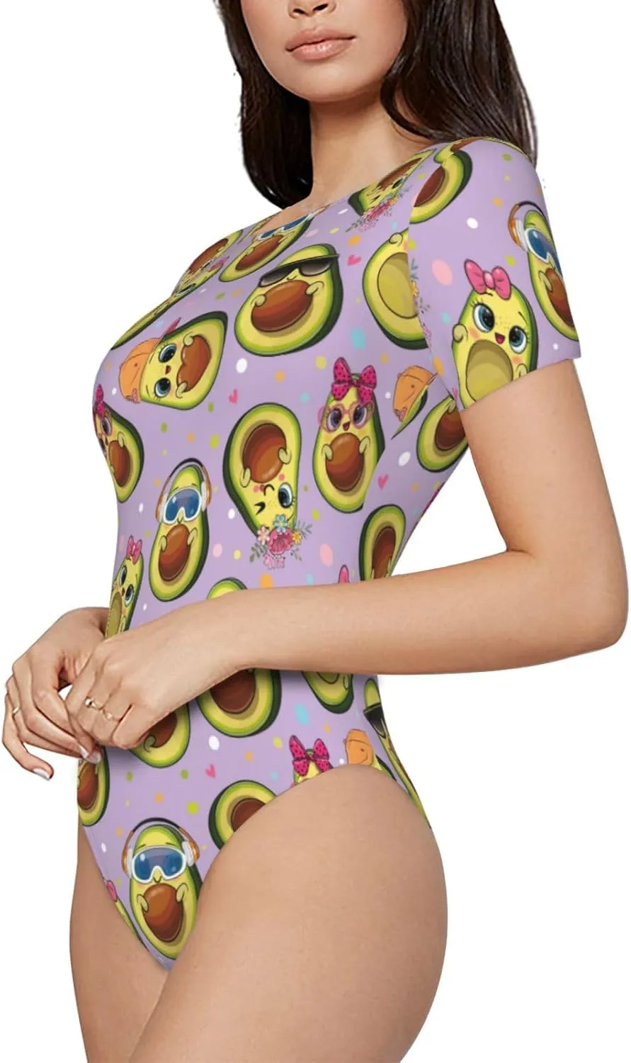 Palm Tree Shark Blue Womens One-Piece Tummy Control Bikini Swimsuits Bathing Suit for Women