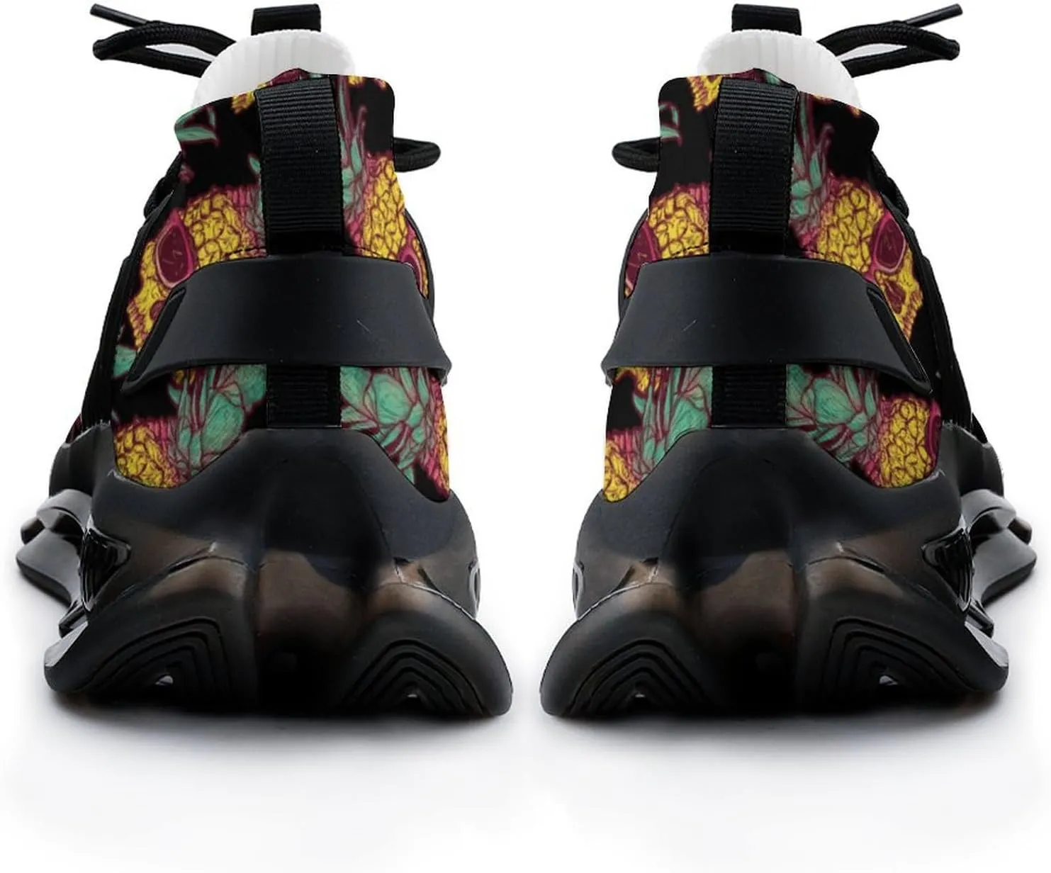 Pineapple Skull Wear Glasses Walking Shoes for Men Lightweight Tennis Fashion Elastic Sports Shoes Cushion Basketball Shoes