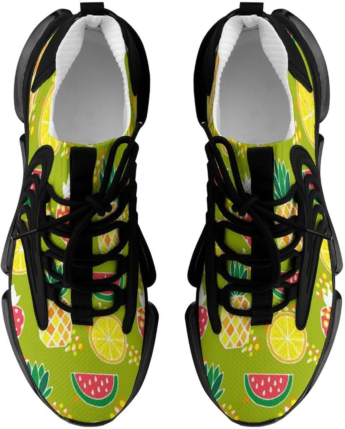 Pineapples Strawberries Walking Shoes for Men Lightweight Tennis Fashion Elastic Sports Shoes Cushion Basketball Shoes