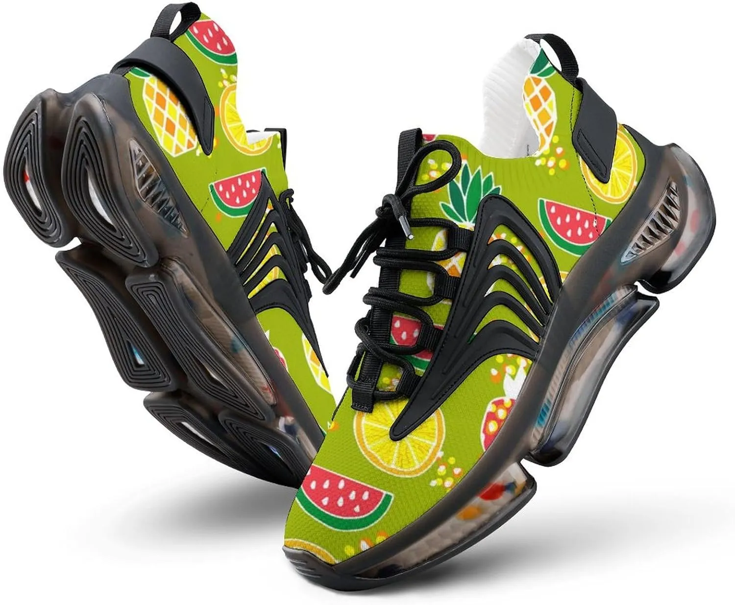 Pineapples Strawberries Walking Shoes for Men Lightweight Tennis Fashion Elastic Sports Shoes Cushion Basketball Shoes