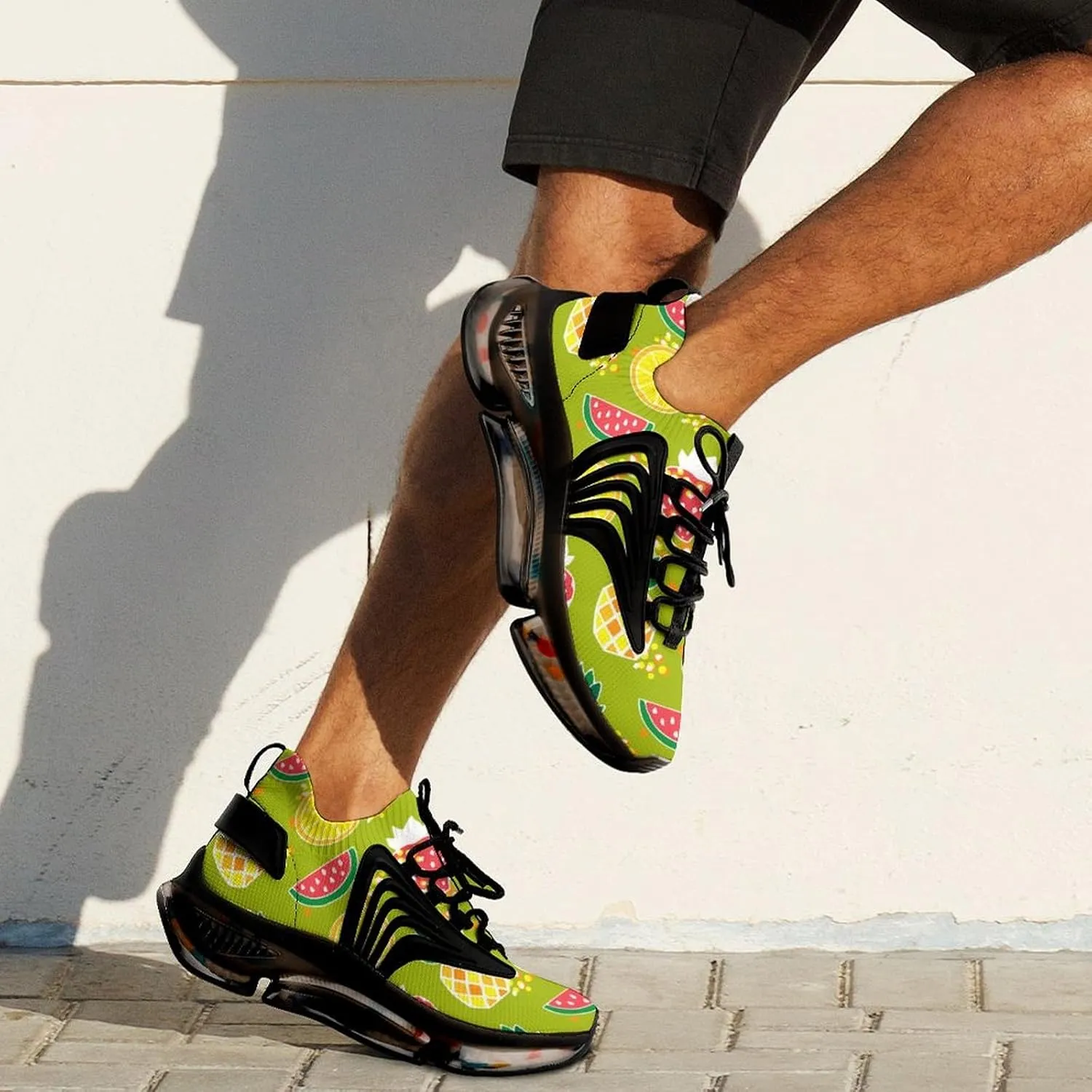 Pineapples Strawberries Walking Shoes for Men Lightweight Tennis Fashion Elastic Sports Shoes Cushion Basketball Shoes