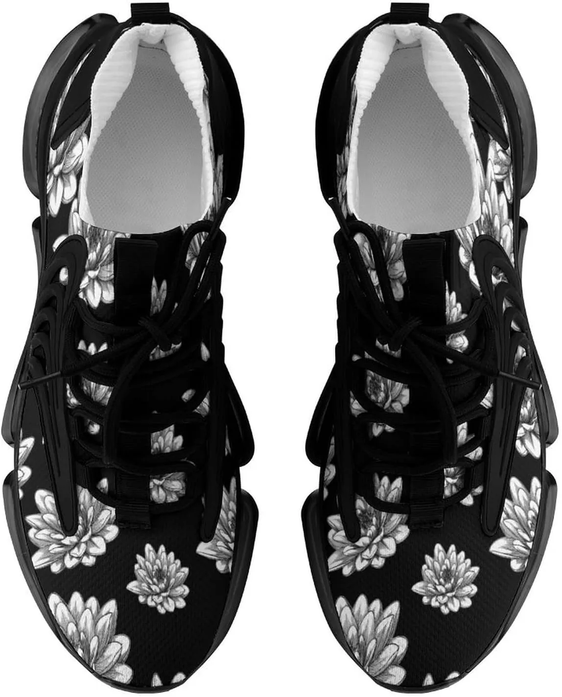Plant Flower Walking Shoes for Men Lightweight Tennis Fashion Elastic Sports Shoes Cushion Basketball Shoes