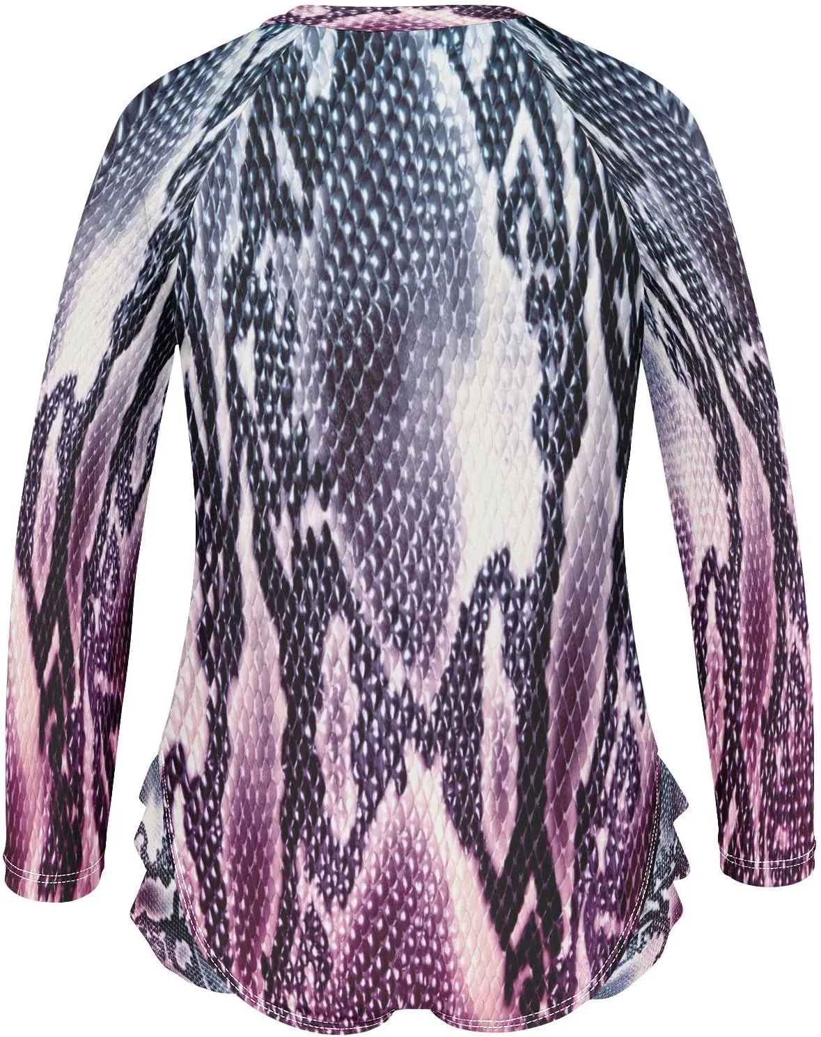 QUGRL Girls Rash Guard Bathing Suit Long Sleeve One Piece Swimsuits UPF 50  Toddler Kids Zipper Swimwear 3-12 Years
