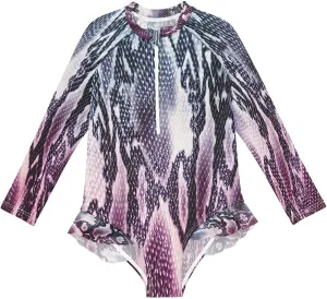 QUGRL Girls Rash Guard Bathing Suit Long Sleeve One Piece Swimsuits UPF 50  Toddler Kids Zipper Swimwear 3-12 Years