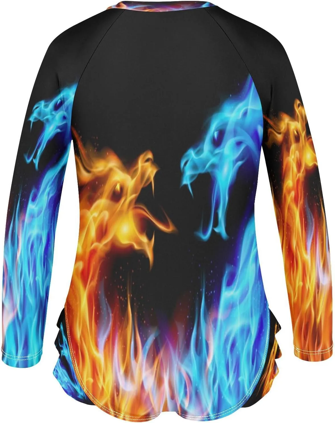 QUGRL Girls Rash Guard Bathing Suit Long Sleeve One Piece Swimsuits UPF 50  Toddler Kids Zipper Swimwear 3-12 Years