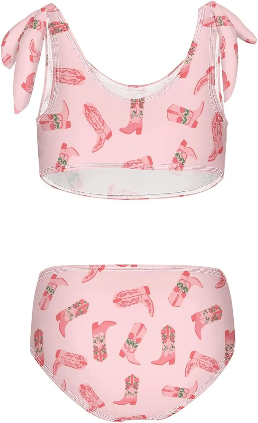 QUGRL Girls Swimsuit Two Piece Swimwear Bathing Suit for Girls Tankini Bikini Set Size 3-12T
