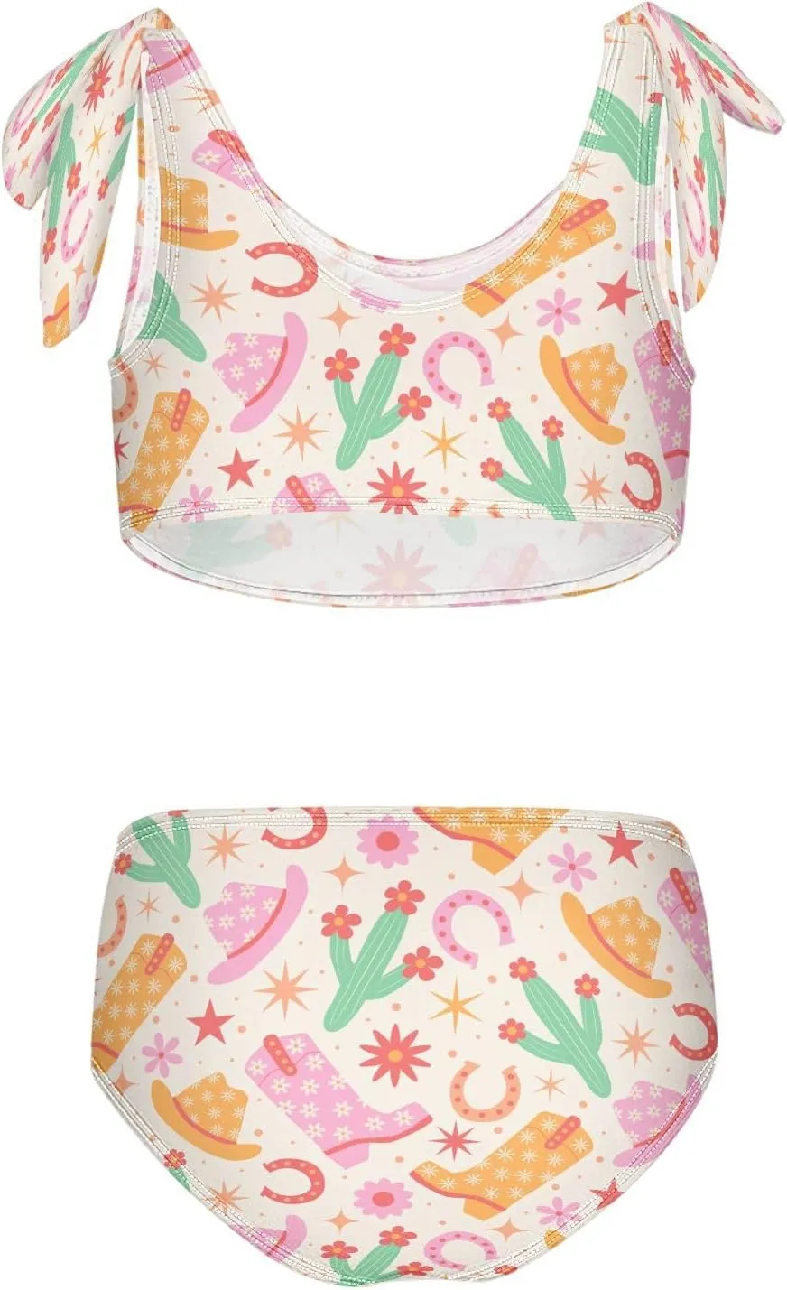 QUGRL Girls Swimsuit Two Piece Swimwear Bathing Suit for Girls Tankini Bikini Set Size 3-12T