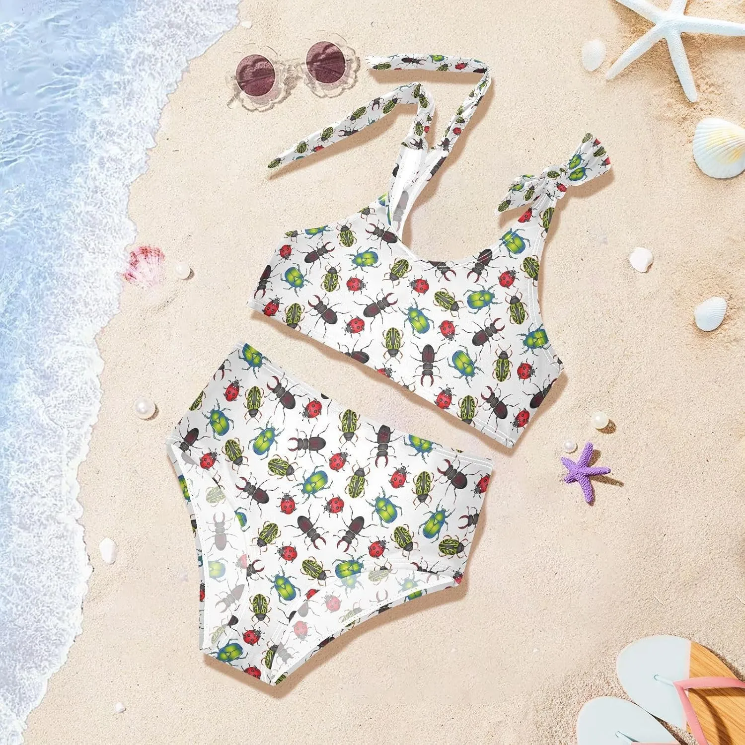 QUGRL Girls Swimsuit Two Piece Swimwear Bathing Suit for Girls Tankini Bikini Set Size 3-12T