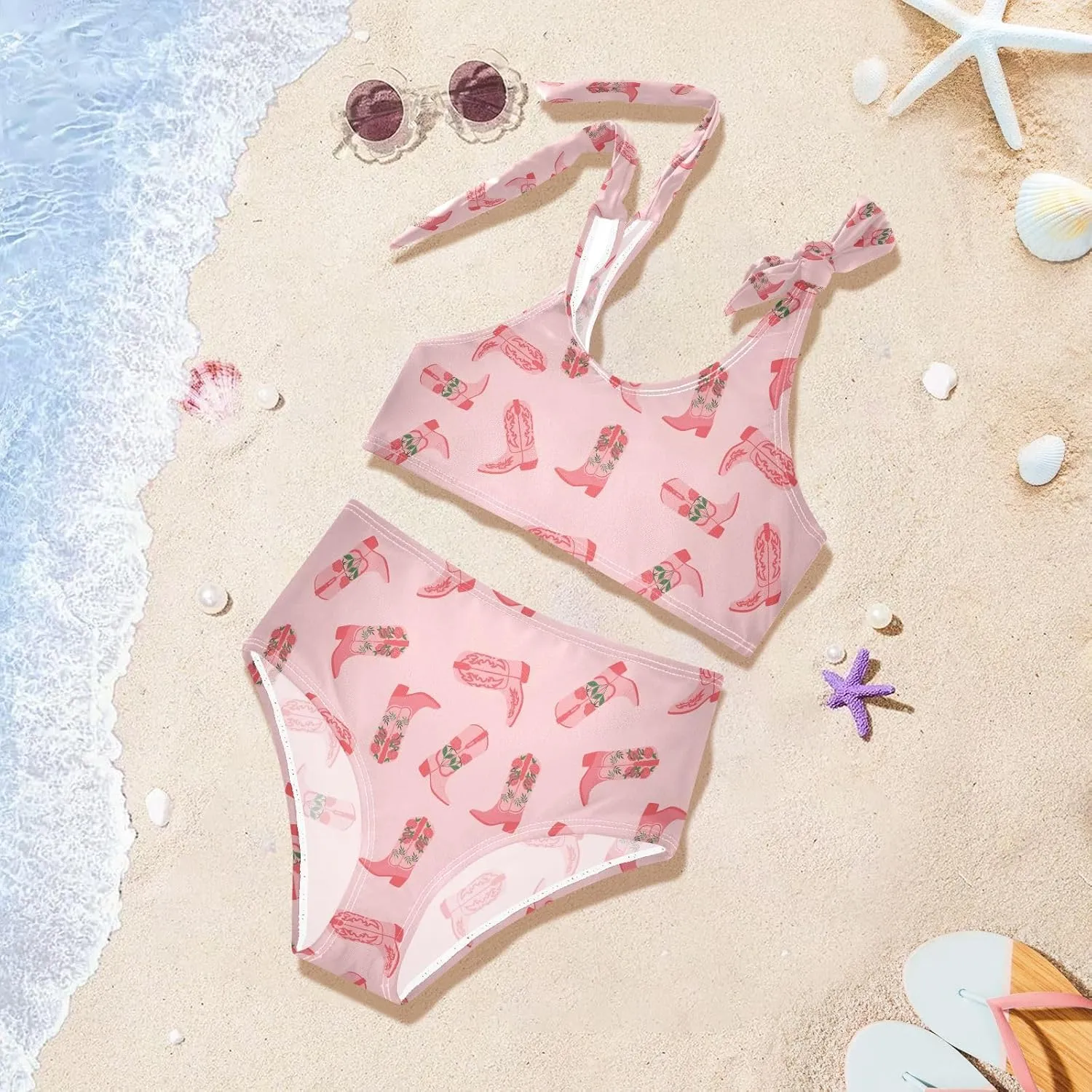 QUGRL Girls Swimsuit Two Piece Swimwear Bathing Suit for Girls Tankini Bikini Set Size 3-12T