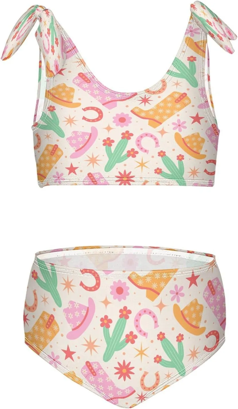 QUGRL Girls Swimsuit Two Piece Swimwear Bathing Suit for Girls Tankini Bikini Set Size 3-12T